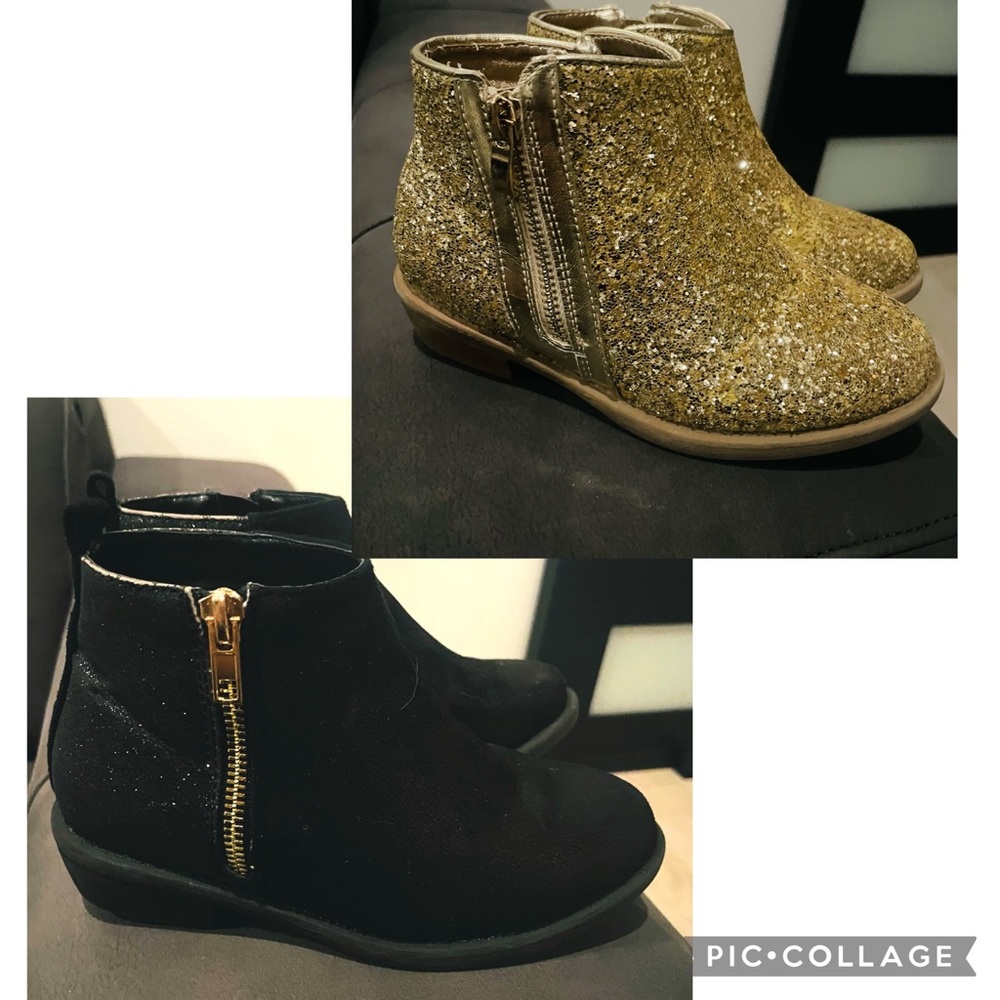 2 pair fabkids glitter ankle boots size 12